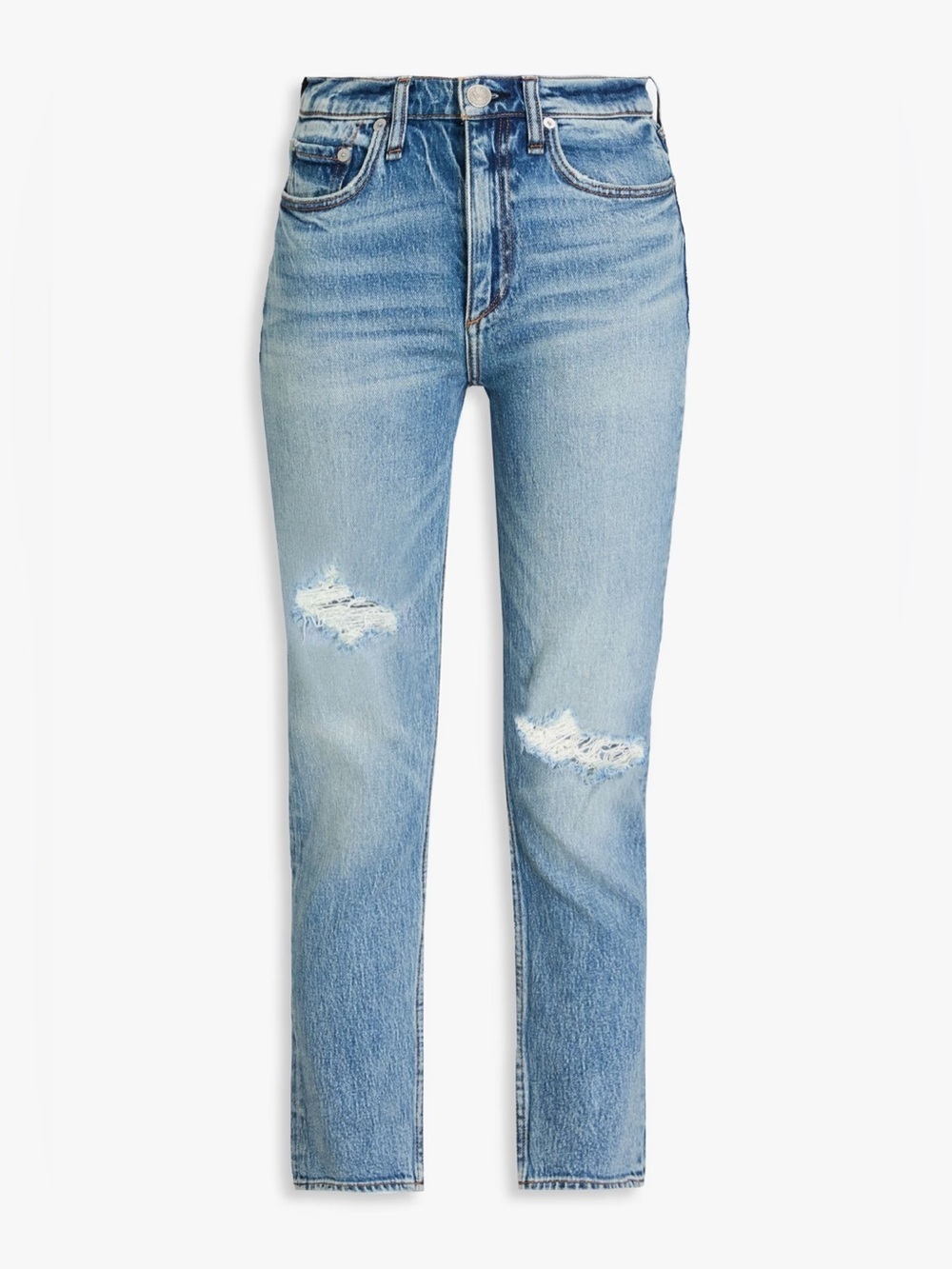 rag & bone Wren distressed high-rise
 slim straight leg jeans Size 26